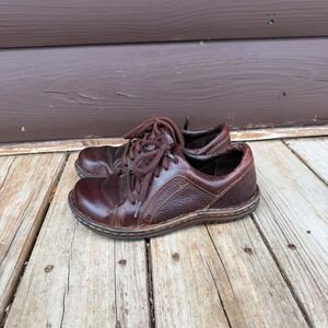 Born 6.5 Leather Oxfords Brown Lace Up Shoes Opanka Handcrafted Y2K Distressed